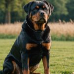 Different Rottweiler types on a grassy field.