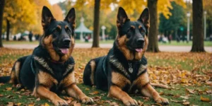 German Shepherd and Rottweiler mix dog in a park