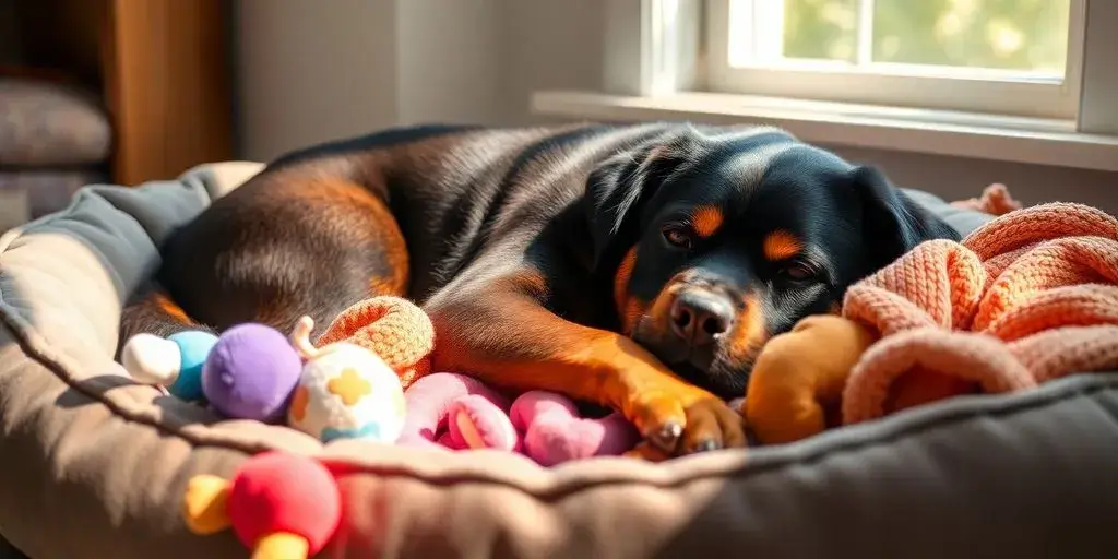 Rottweiler relaxing