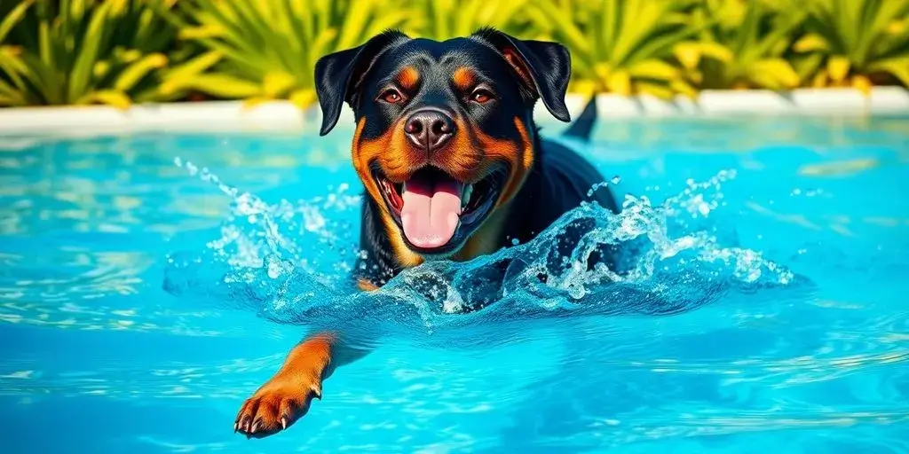 Swimming exercises for Rottweilers