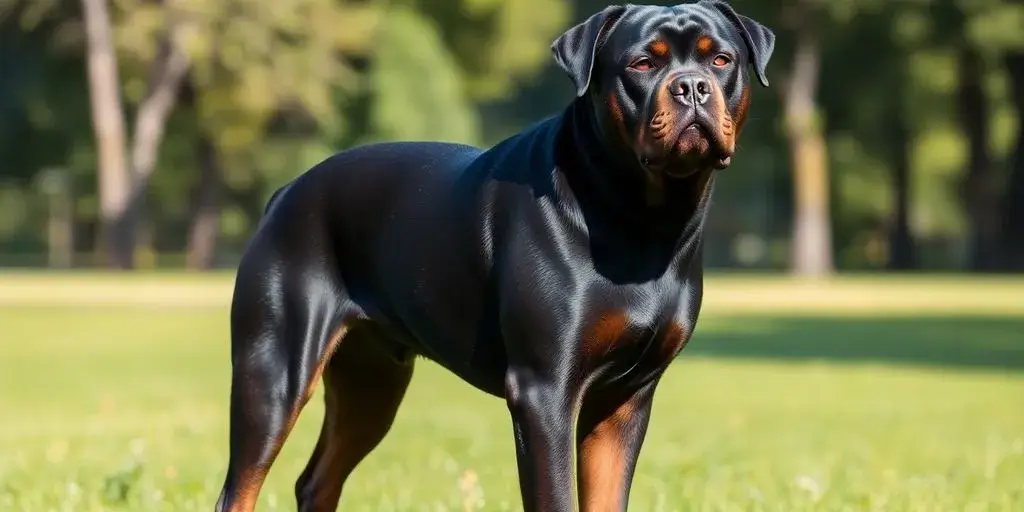 black Rottweiler in Green Park