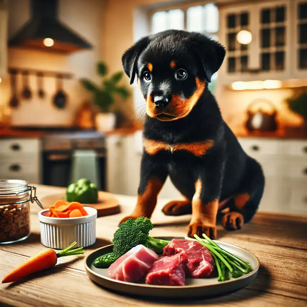can Rottweiler puppy eat Raw meat